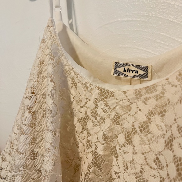 Kirra Cream Lace Crop Top | Flowy Lace Tank Top - Picture 2 of 4